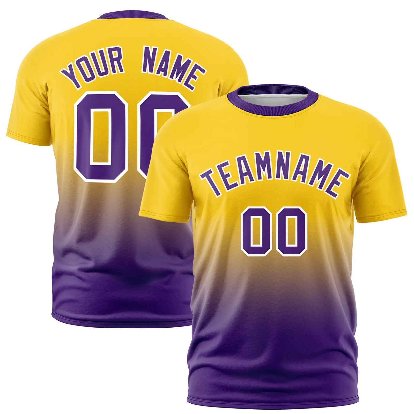 Custom Gold01-Purple Gradient Fashion Design Performance T-Shirt