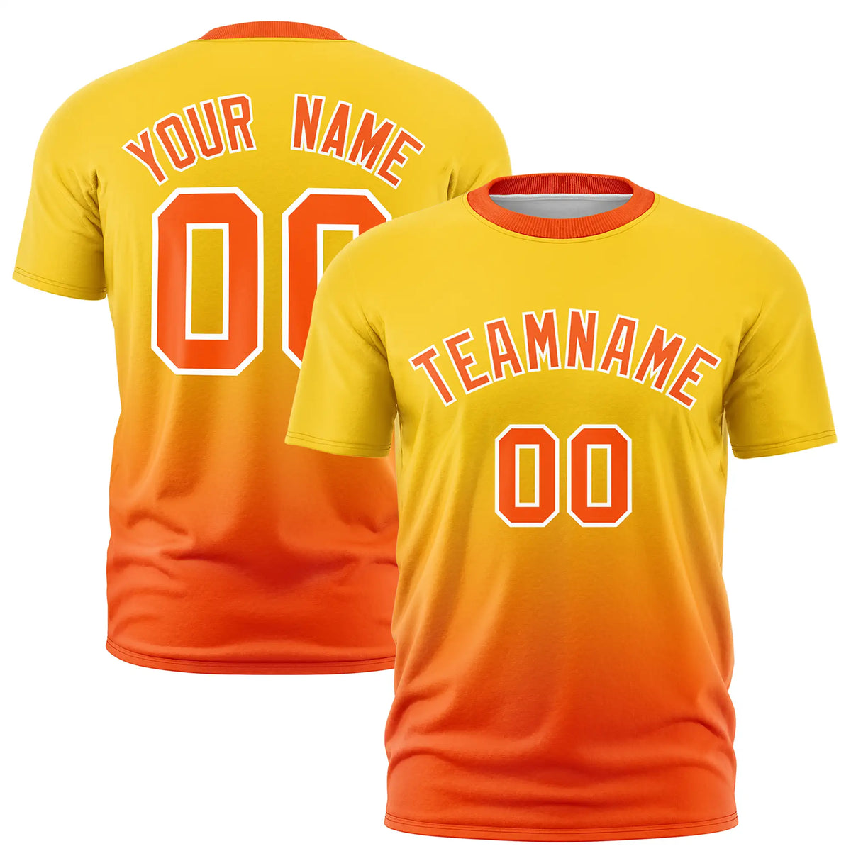 Custom Gold01-Orange Gradient Fashion Design Performance T-Shirt