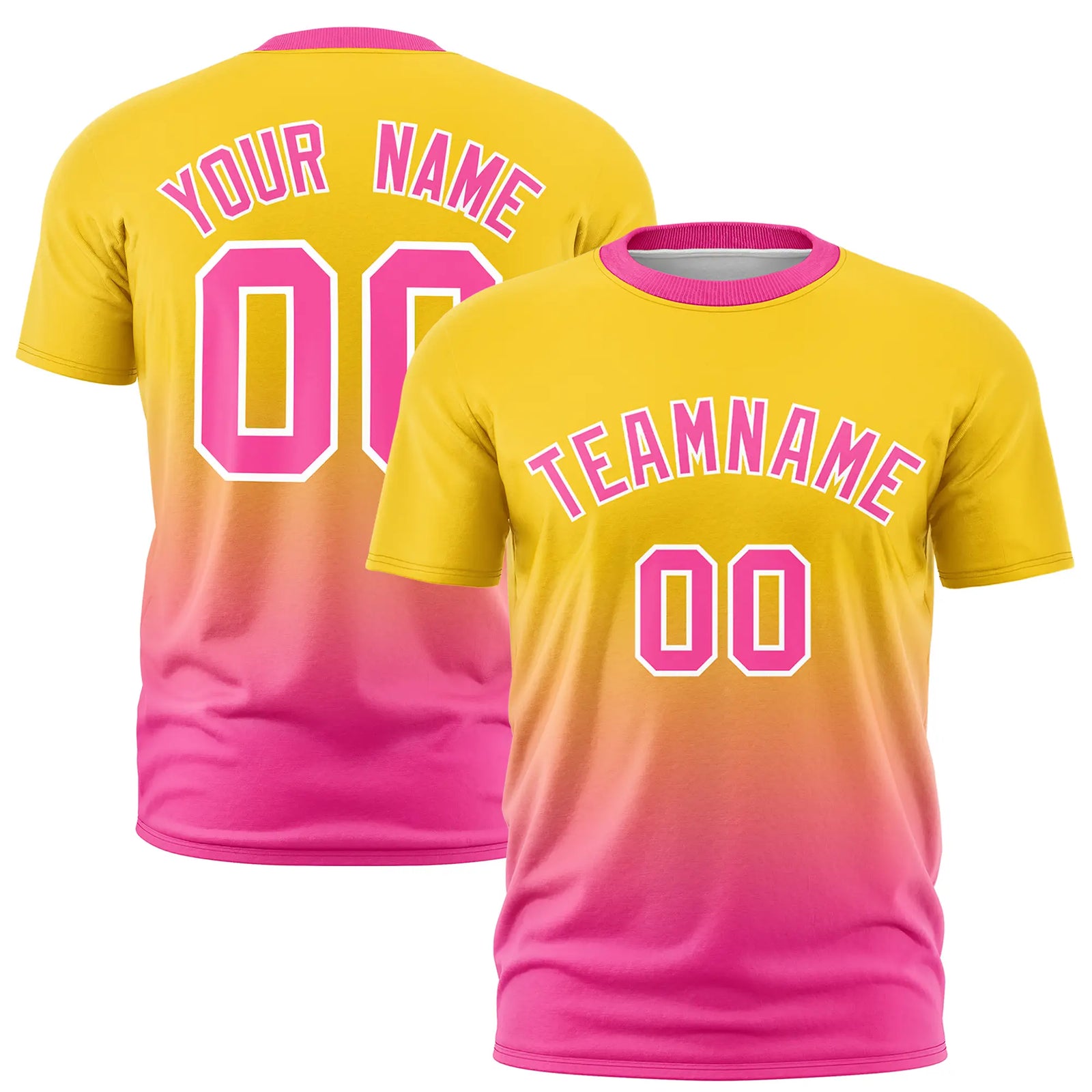 Custom Gold01-Pink Gradient Fashion Design Performance T-Shirt