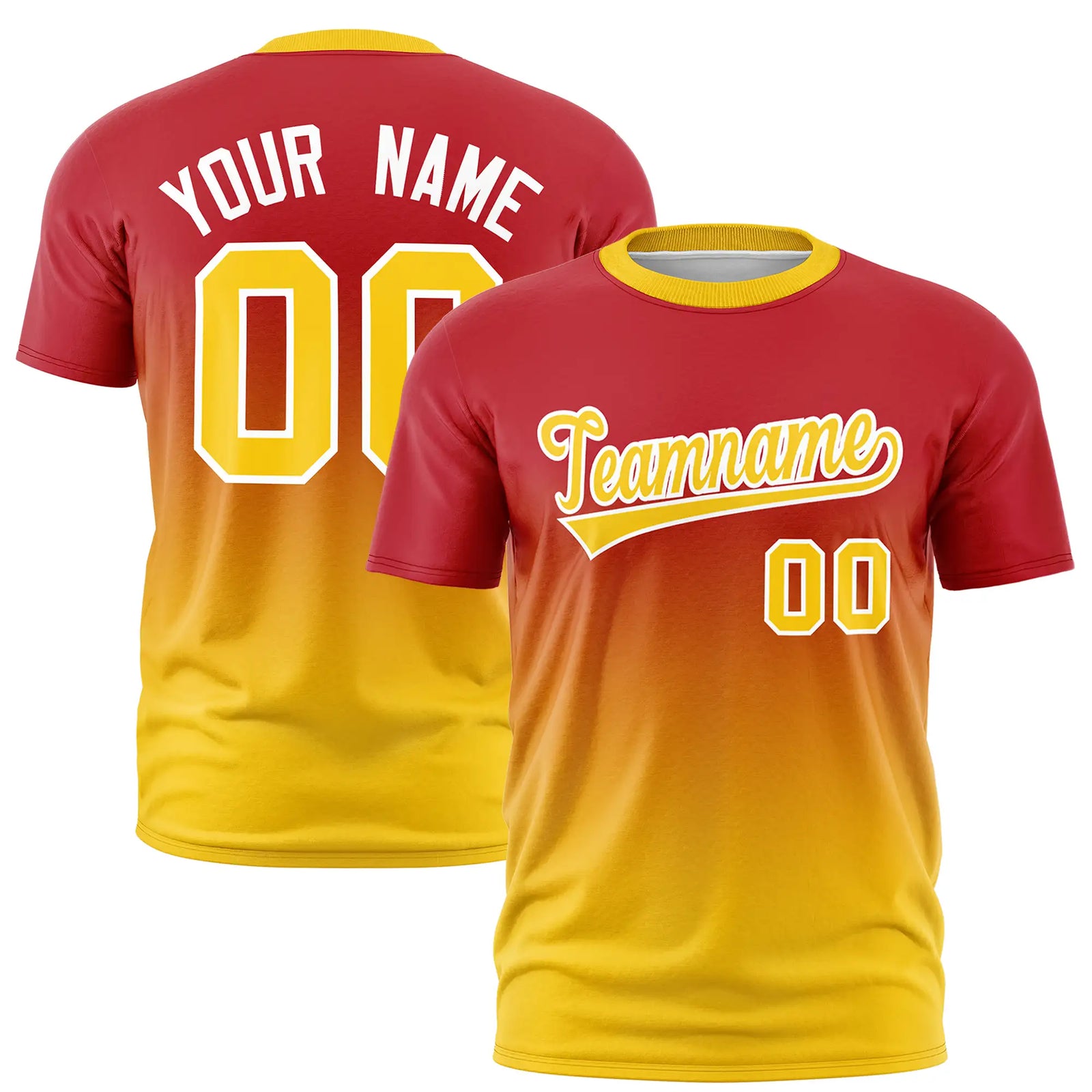 Custom Red-Gold01 Gradient Fashion Design Performance T-Shirt