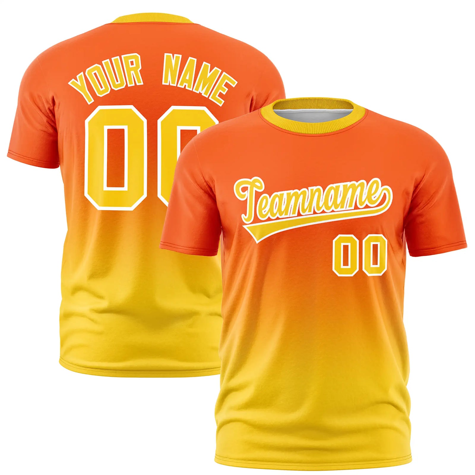 Custom Orange-Gold01 Gradient Fashion Design Performance T-Shirt