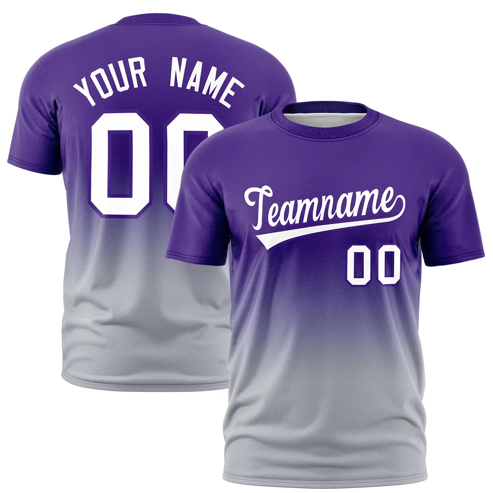 Custom Purple-Gray Gradient Fashion Design Performance T-Shirt