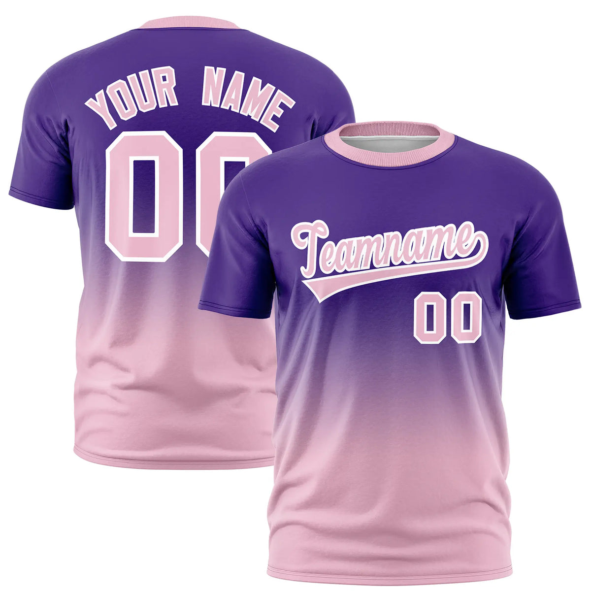 Custom Purple-Light Pink Gradient Fashion Design Performance T-Shirt