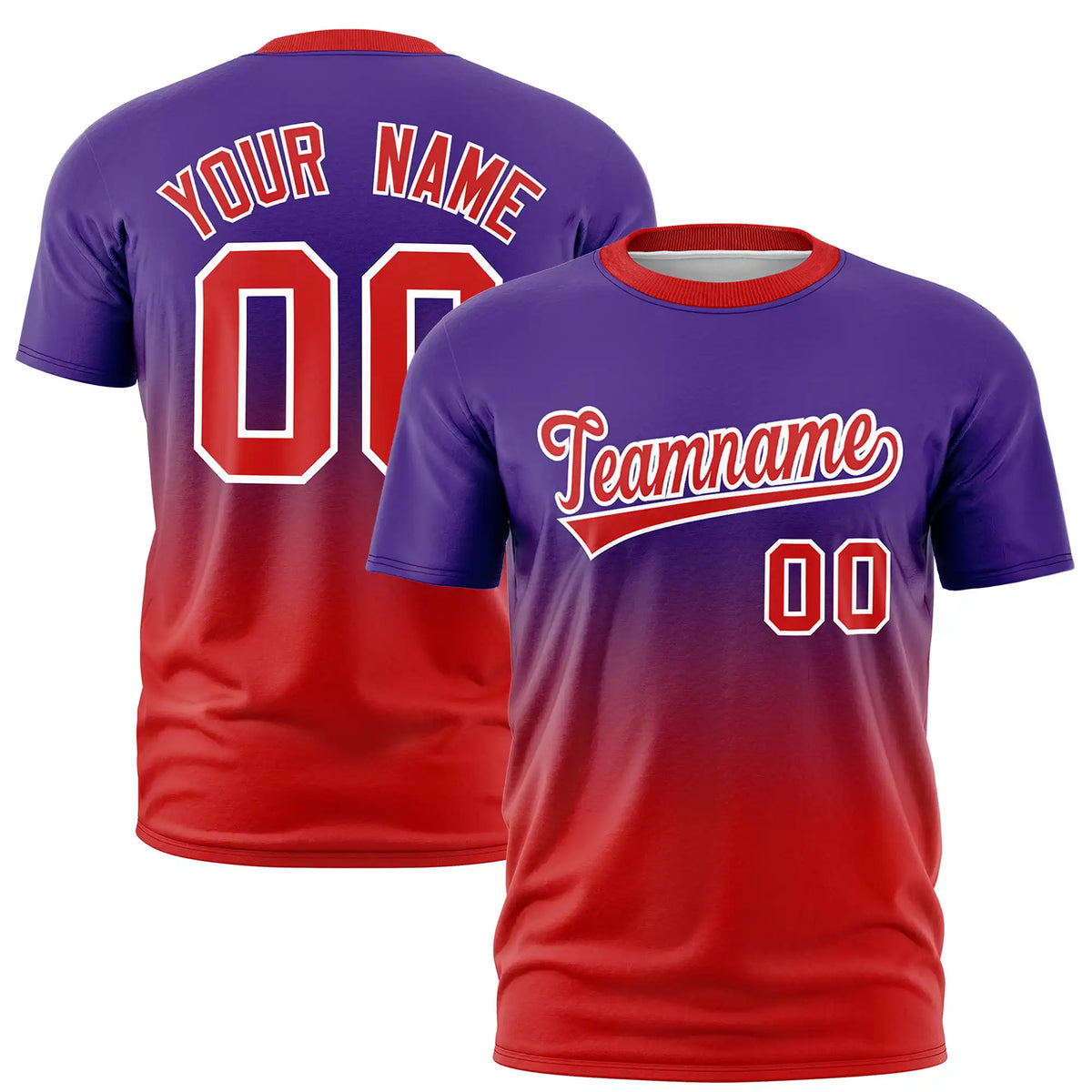 Custom Purple-Red Gradient Fashion Design Performance T-Shirt
