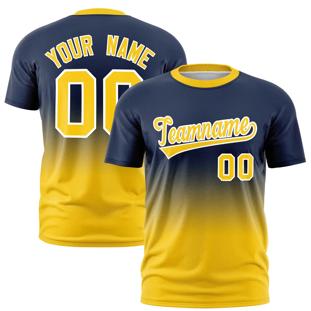 Custom Navy-Gold01 Gradient Fashion Design Performance T-Shirt