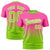 Custom Pink-Neon Green Gradient Fashion Design Performance T-Shirt