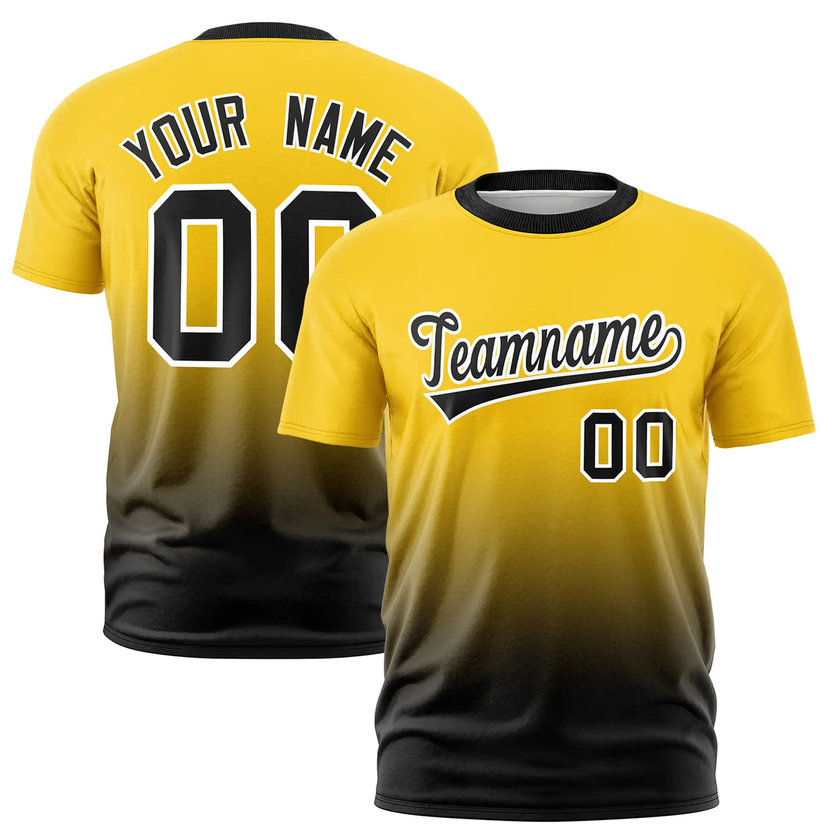 Custom Gold01-Black Gradient Fashion Design Performance T-Shirt