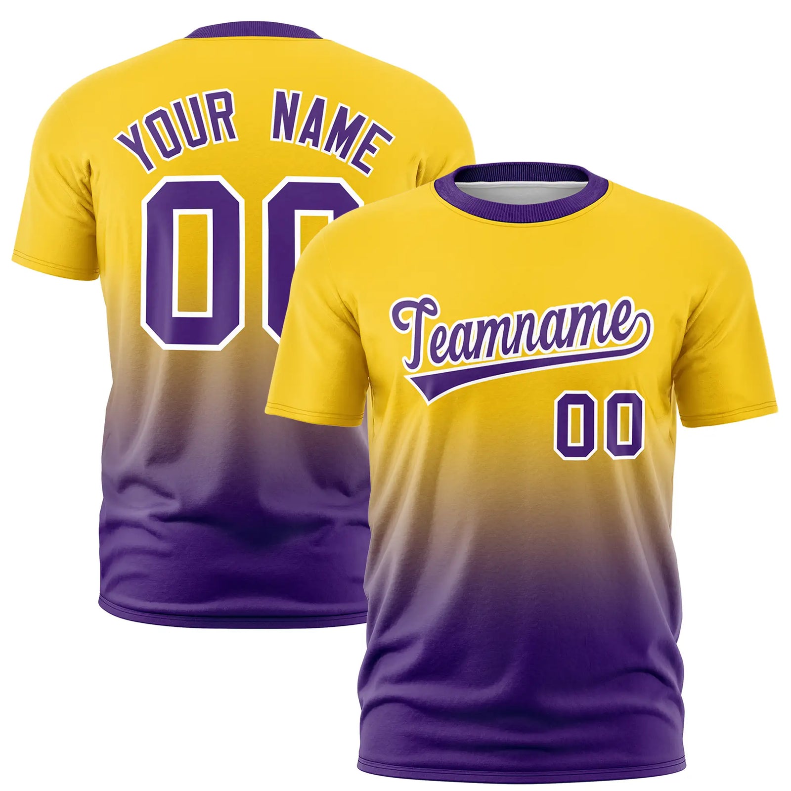 Custom Gold01-Purple Gradient Fashion Design Performance T-Shirt