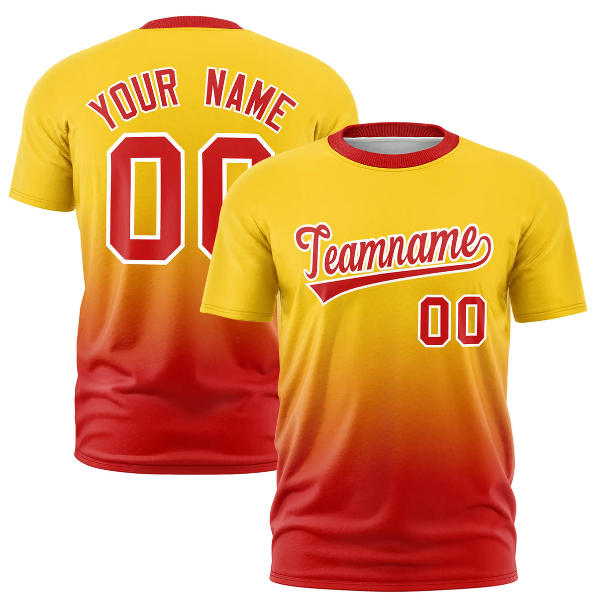 Custom Gold01-Red Gradient Fashion Design Performance T-Shirt