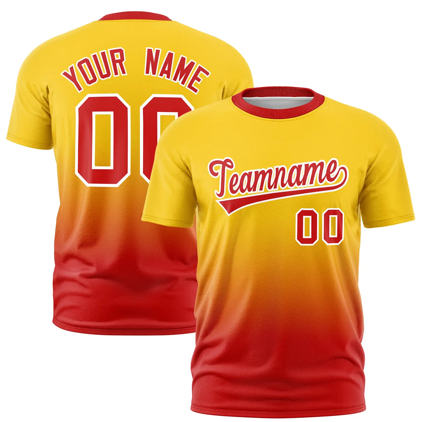 Custom Gold01-Red Gradient Fashion Design Performance T-Shirt