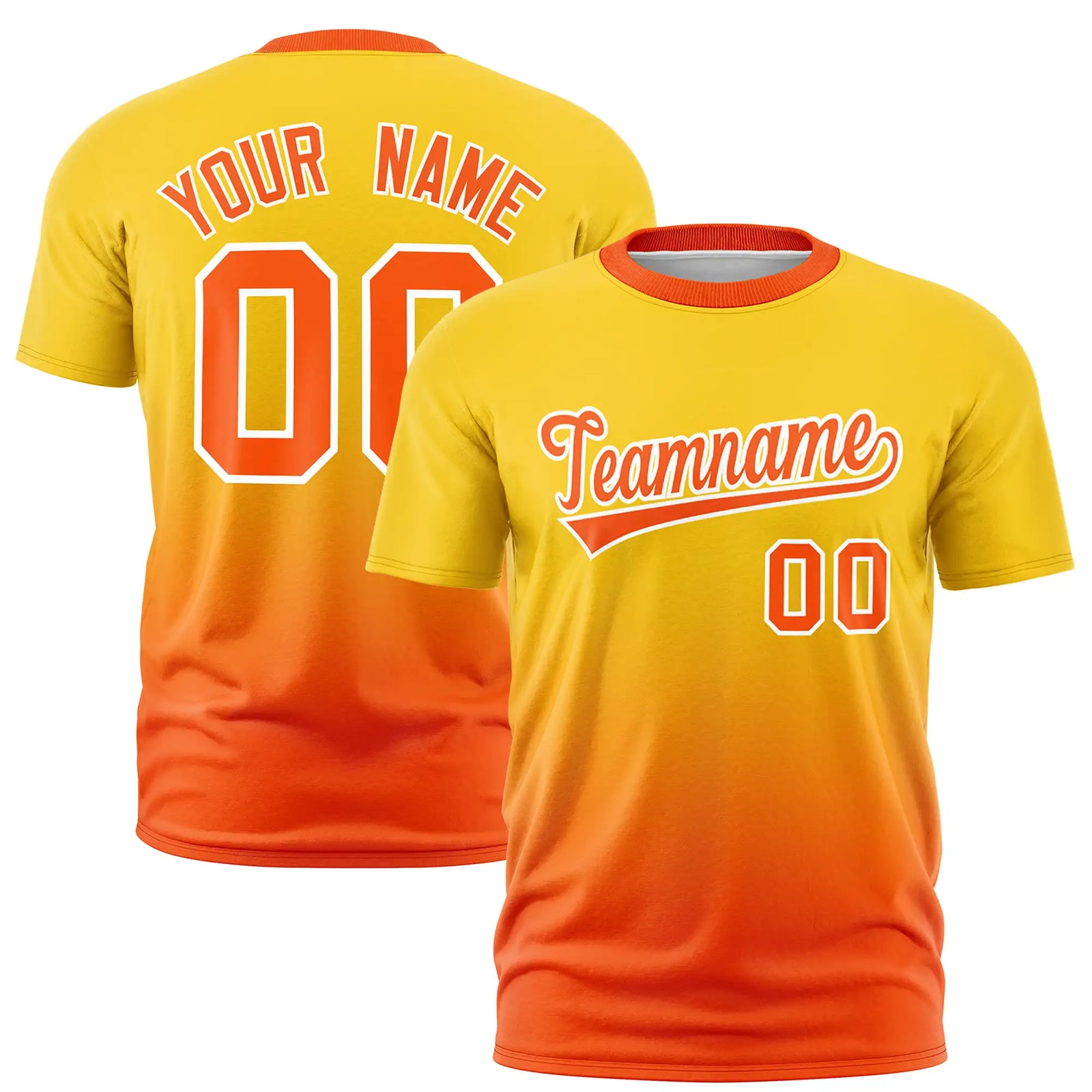 Custom Gold01-Orange Gradient Fashion Design Performance T-Shirt