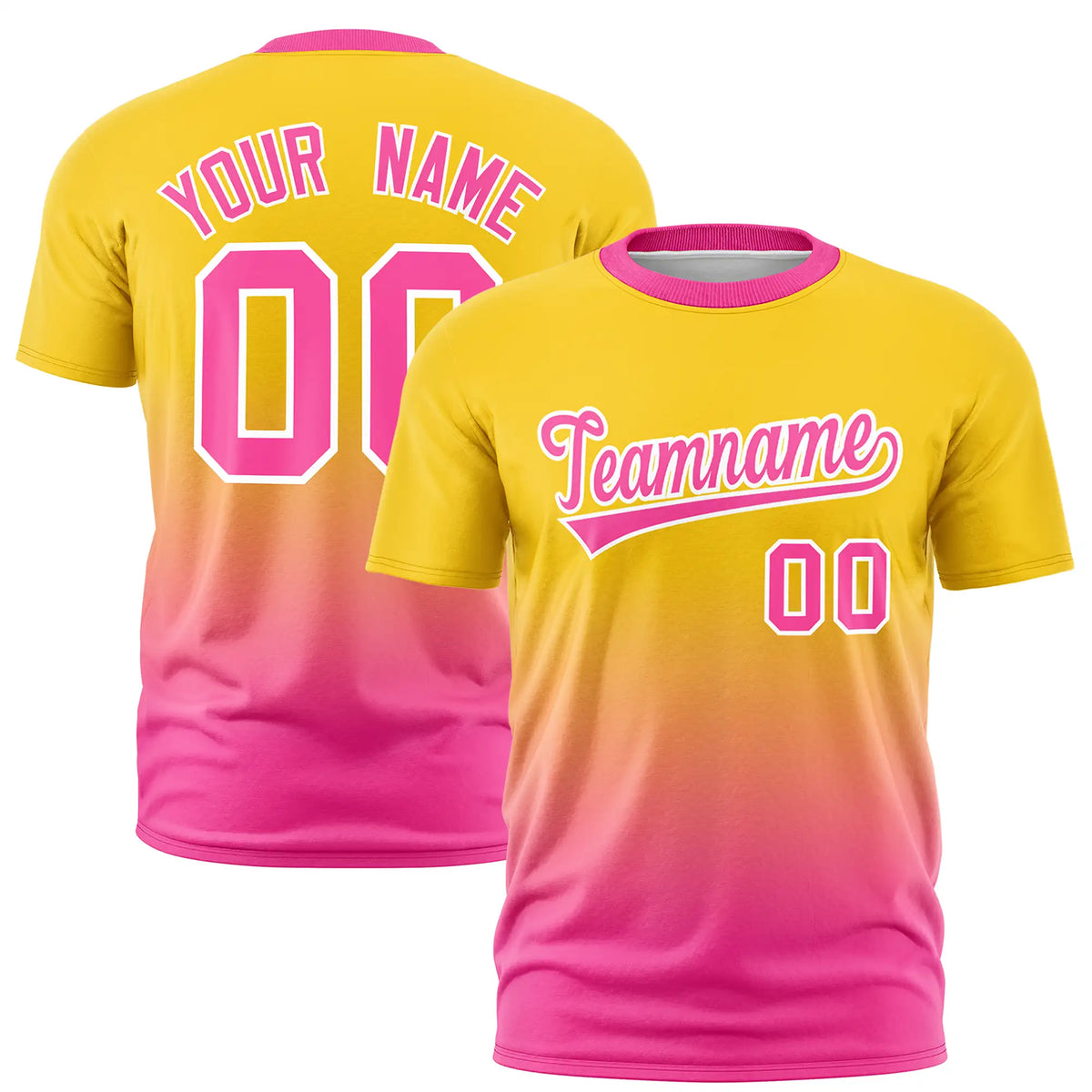 Custom Gold01-Pink Gradient Fashion Design Performance T-Shirt
