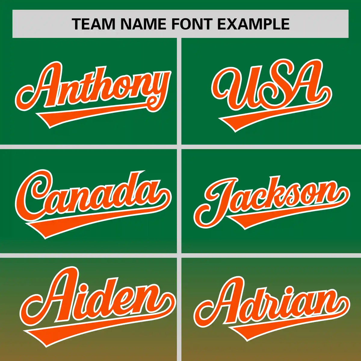 Custom Kelly Green-Orange Gradient Fashion Design Performance T-Shirt