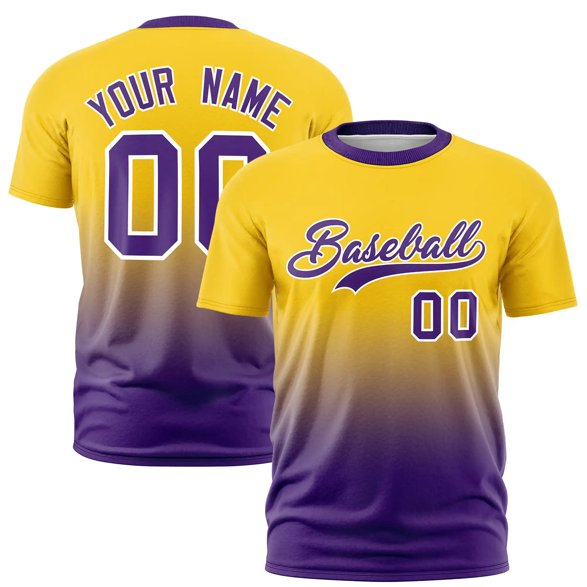 Custom Gold01-Purple Gradient Fashion Design Performance T-Shirt