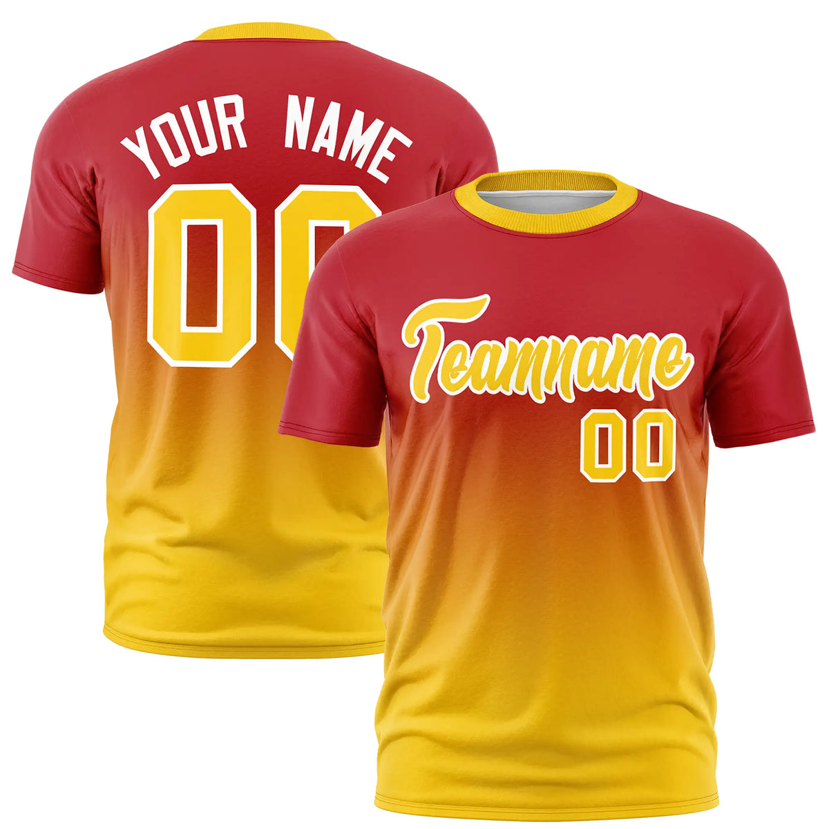 Custom Red-Gold01 Gradient Fashion Design Performance T-Shirt