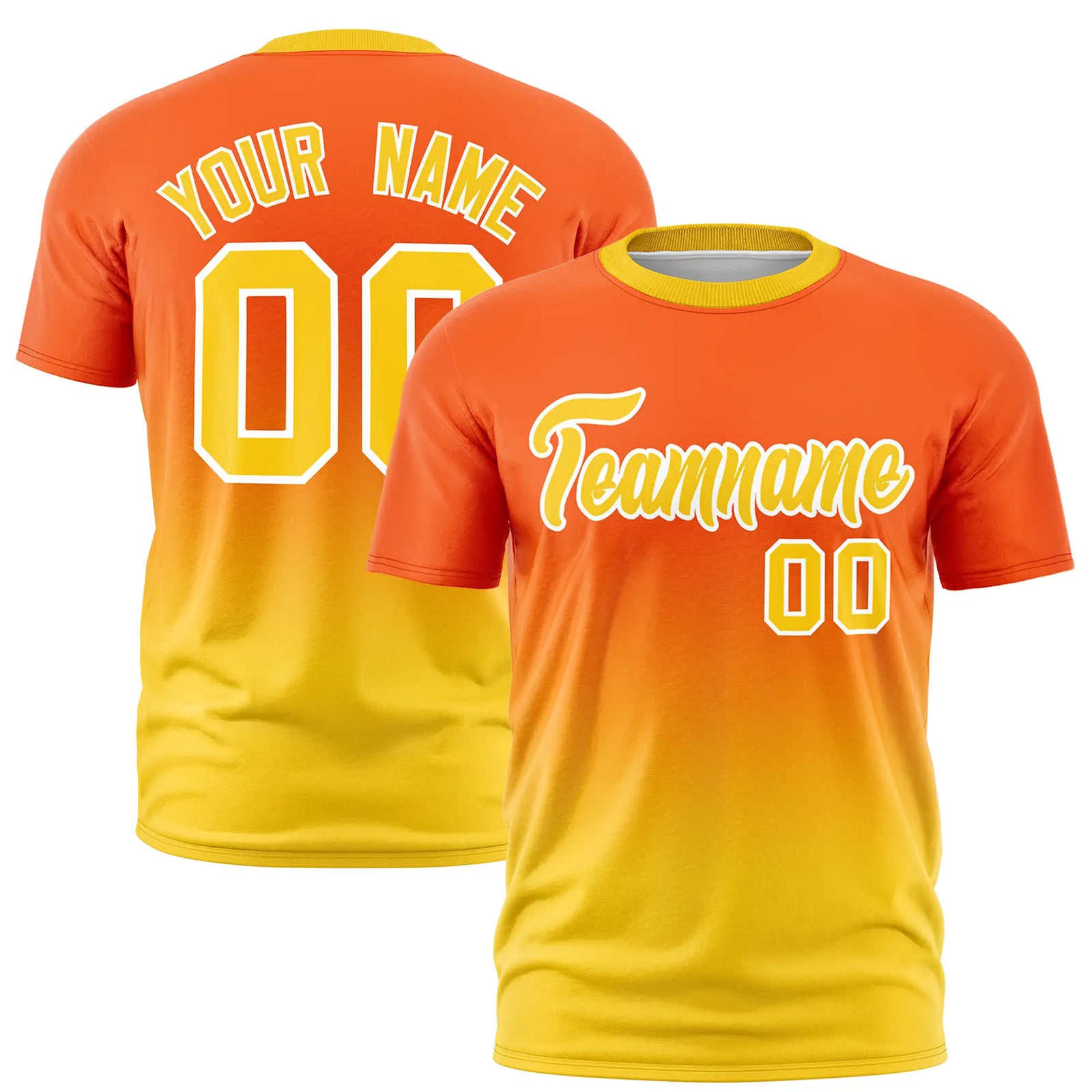 Custom Orange-Gold01 Gradient Fashion Design Performance T-Shirt