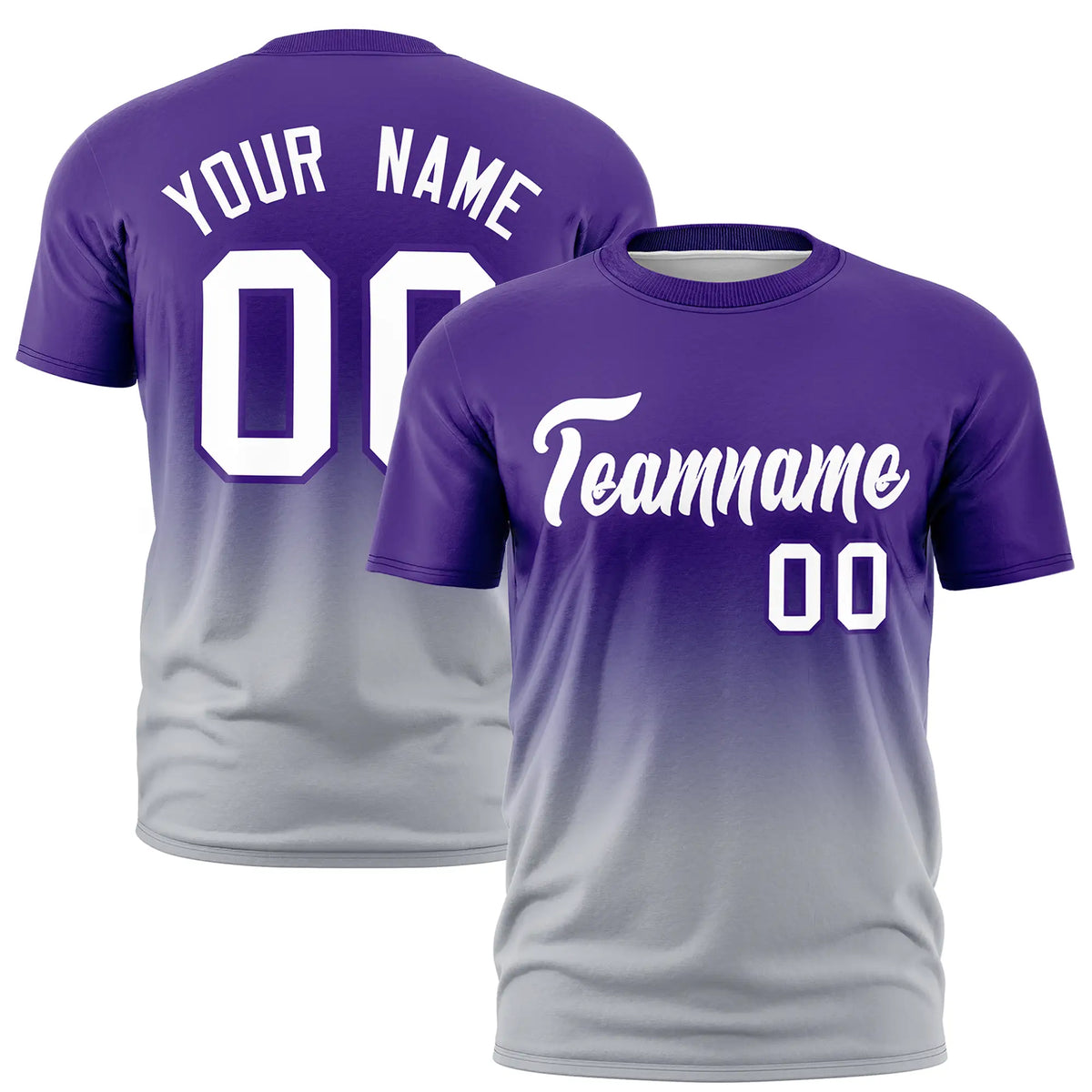 Custom Purple-Gray Gradient Fashion Design Performance T-Shirt