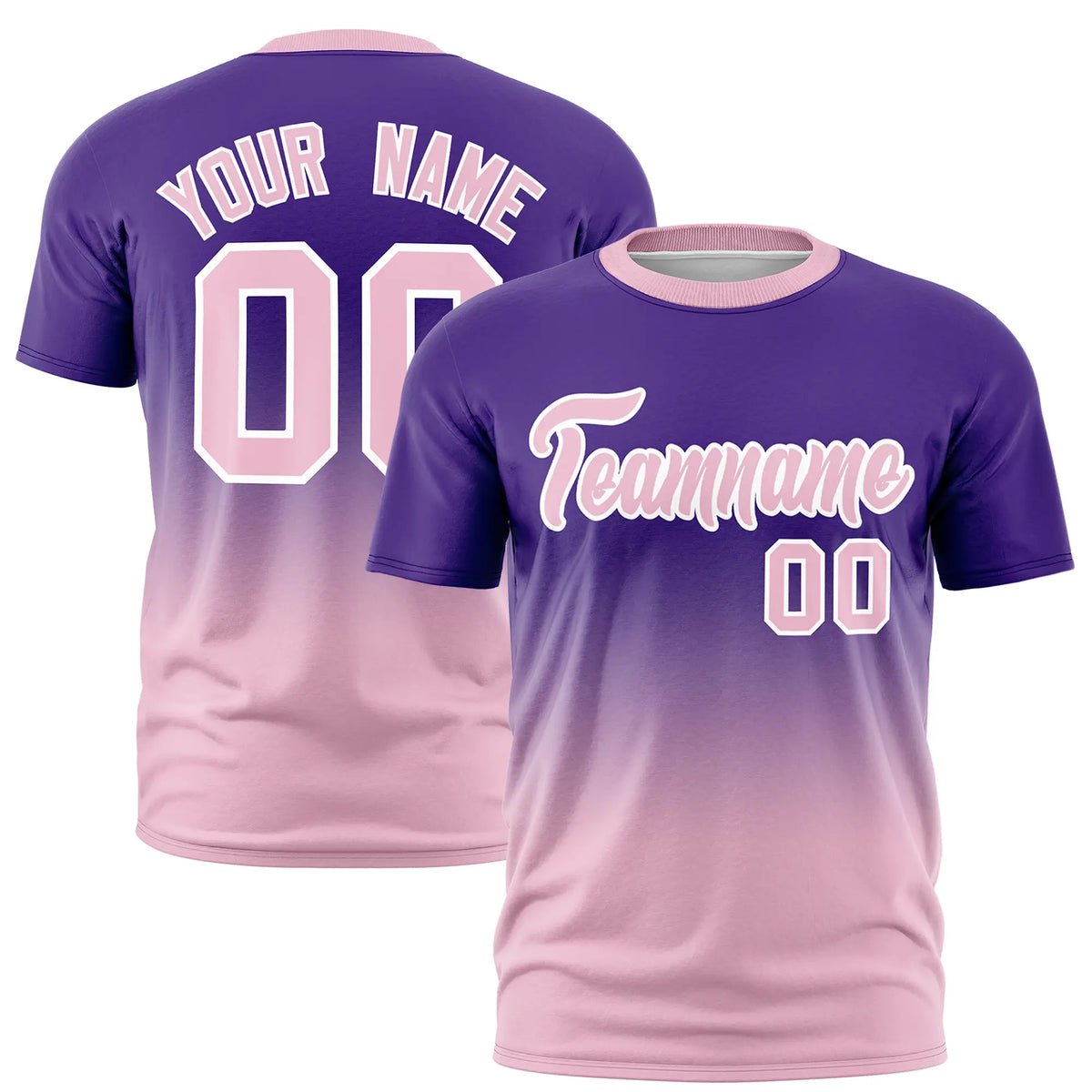 Custom Purple-Light Pink Gradient Fashion Design Performance T-Shirt