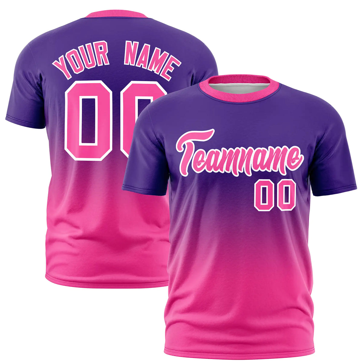 Custom Purple-Pink Gradient Fashion Design Performance T-Shirt