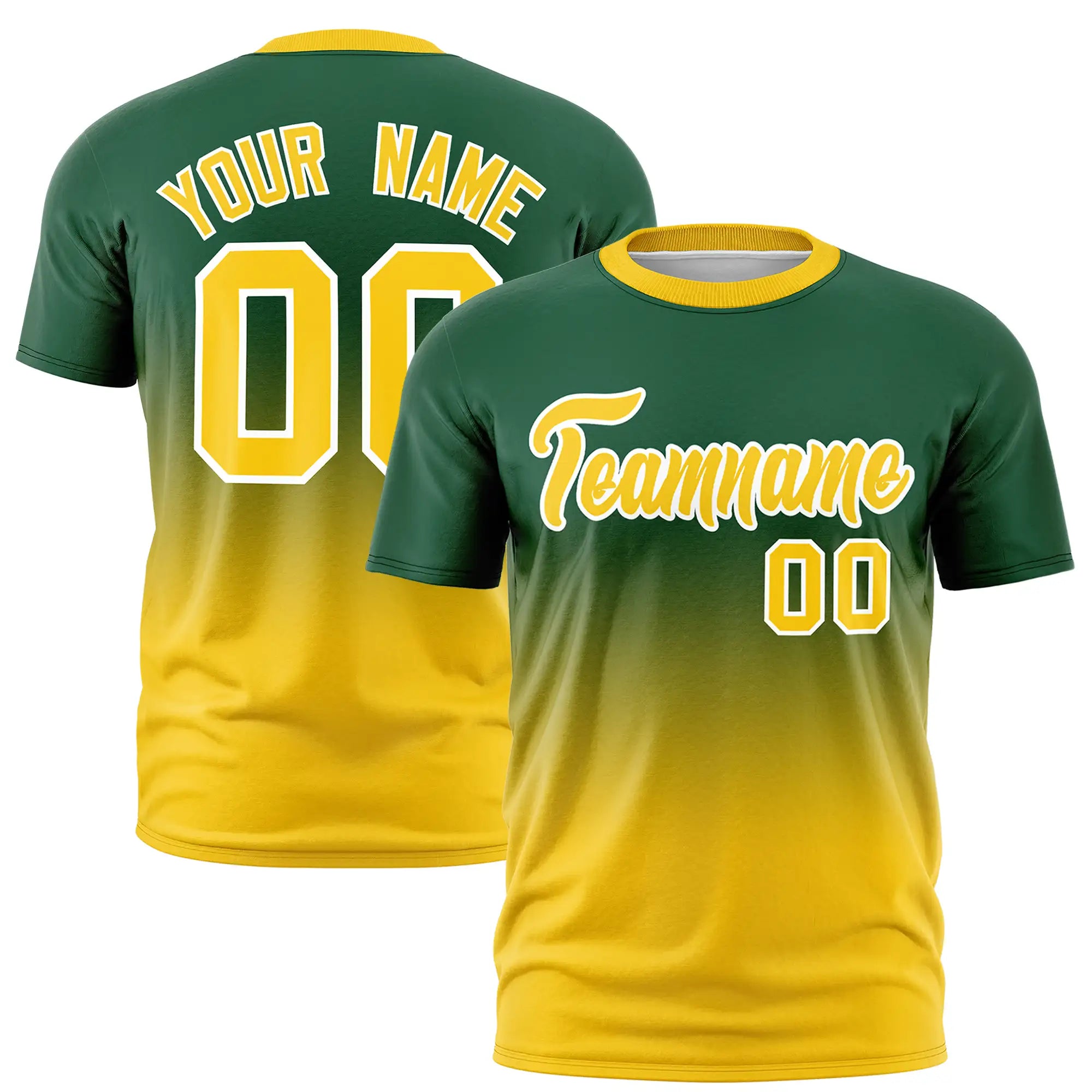 Custom Green-Gold01 Gradient Fashion Design Performance T-Shirt