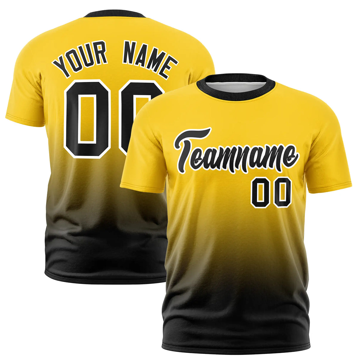 Custom Gold01-Black Gradient Fashion Design Performance T-Shirt