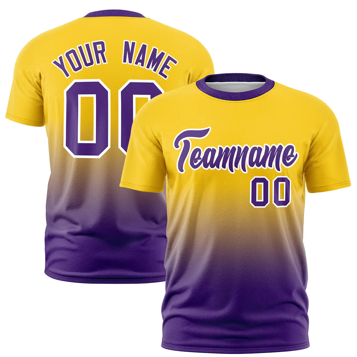 Custom Gold01-Purple Gradient Fashion Design Performance T-Shirt