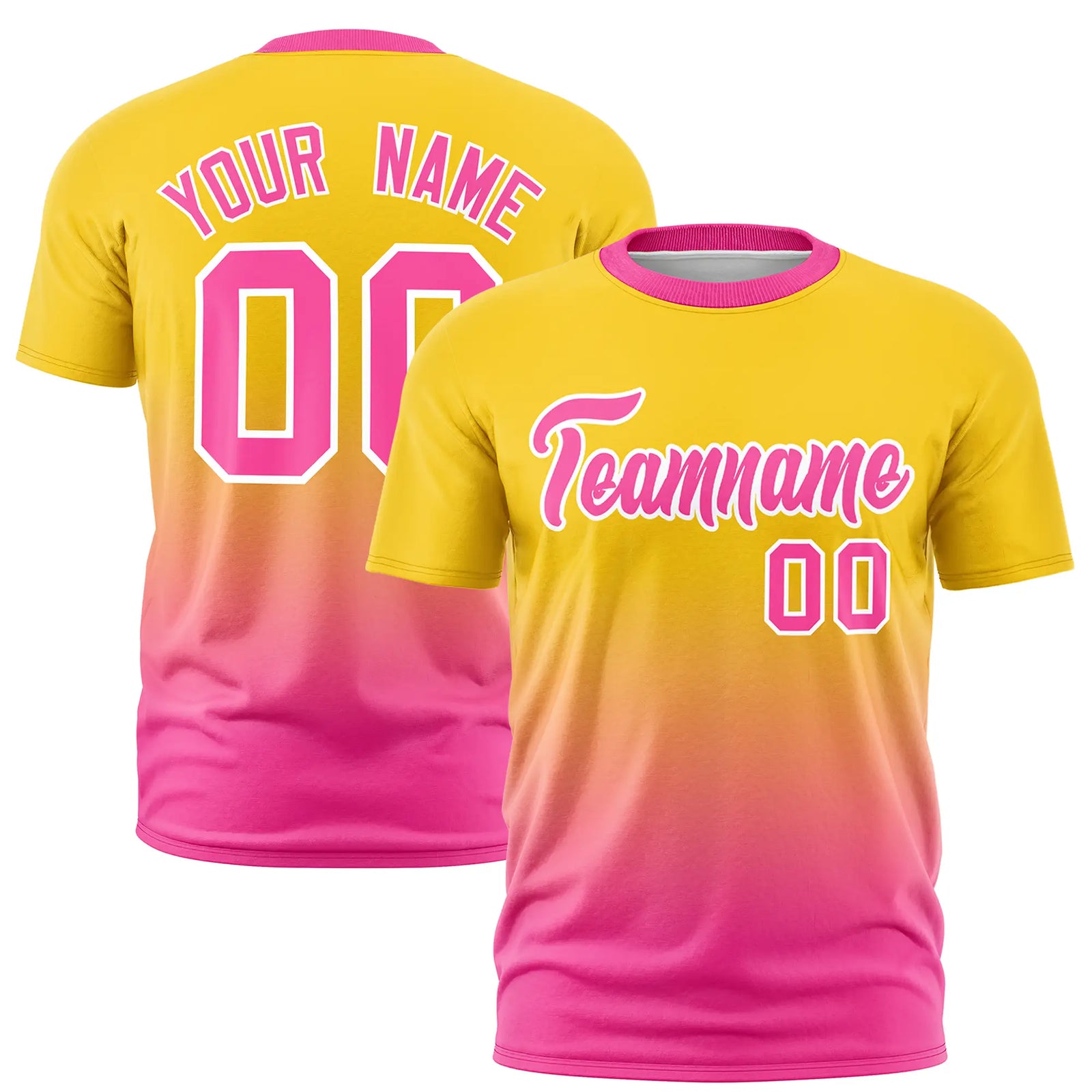 Custom Gold01-Pink Gradient Fashion Design Performance T-Shirt