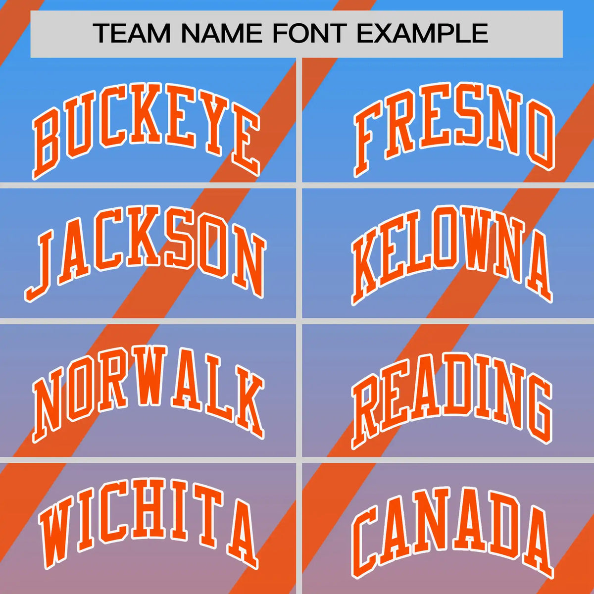 Custom Powder Blue-Orange Gradient Fashion Diagonal Stripe Performance T-Shirt