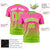 Custom Pink-Neon Green Gradient Fashion Diagonal Stripe Performance T-Shirt