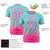 Custom Bright Green-Pink Gradient Fashion Diagonal Stripe Performance T-Shirt