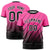 Custom Pink-Black Gradient Fashion Diagonal Stripe Performance T-Shirt