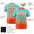 Custom Bright Green-Orange Gradient Fashion Diagonal Stripe Performance T-Shirt