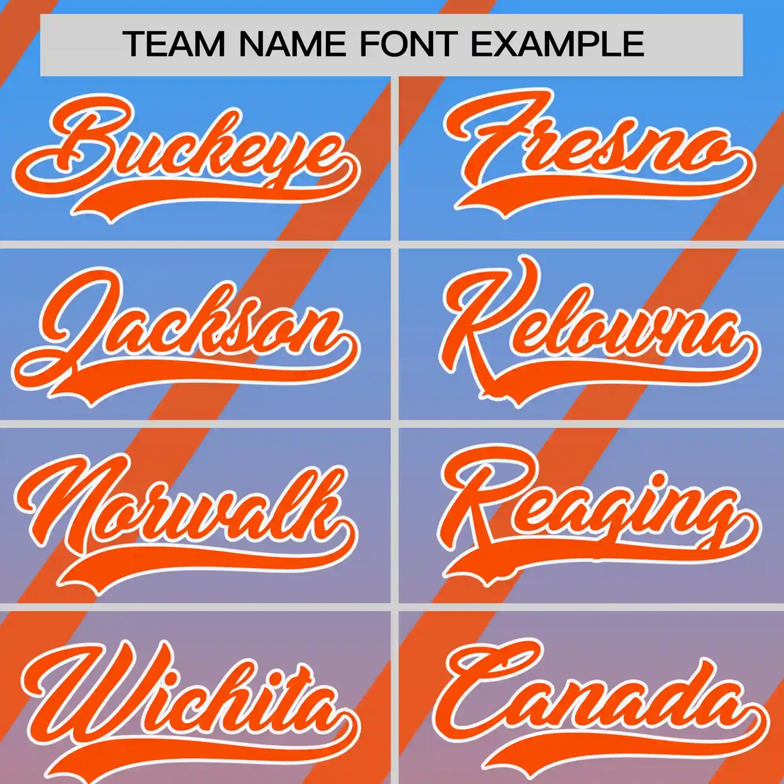Custom Powder Blue-Orange Gradient Fashion Diagonal Stripe Performance T-Shirt
