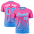 Custom Pink-Powder Blue Gradient Fashion Diagonal Stripe Performance T-Shirt