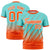 Custom Bright Green-Orange Gradient Fashion Diagonal Stripe Performance T-Shirt