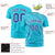 Custom Sky Blue Graffiti Pattern Design Performance T-Shirt