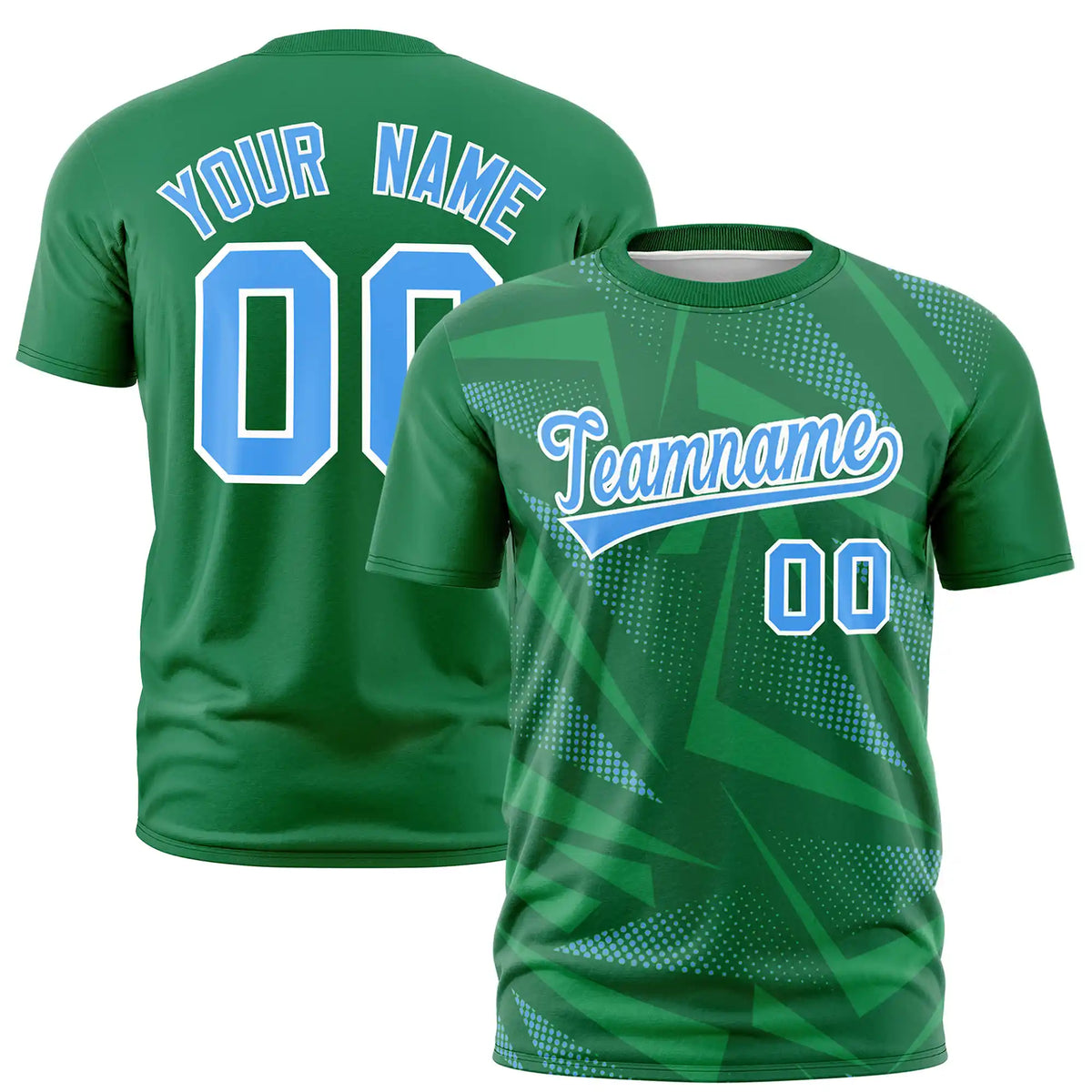 Custom Kelly Green Graffiti Pattern Design Performance T-Shirt