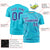 Custom Sky Blue Graffiti Pattern Design Performance T-Shirt