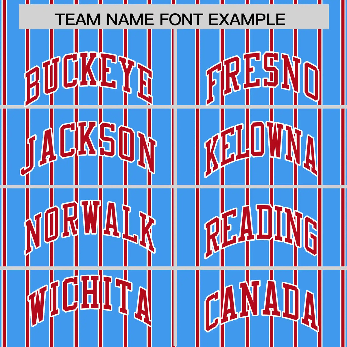 Custom Powder Blue White-Red Pinstripe Pattern Design Performance T-Shirt