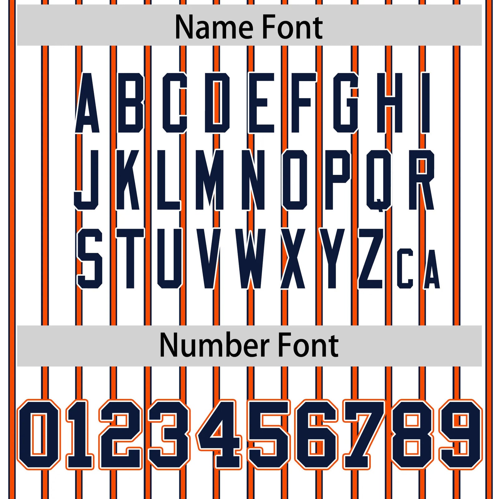 Custom White Navy-Orange Pinstripe Pattern Design Performance T-Shirt