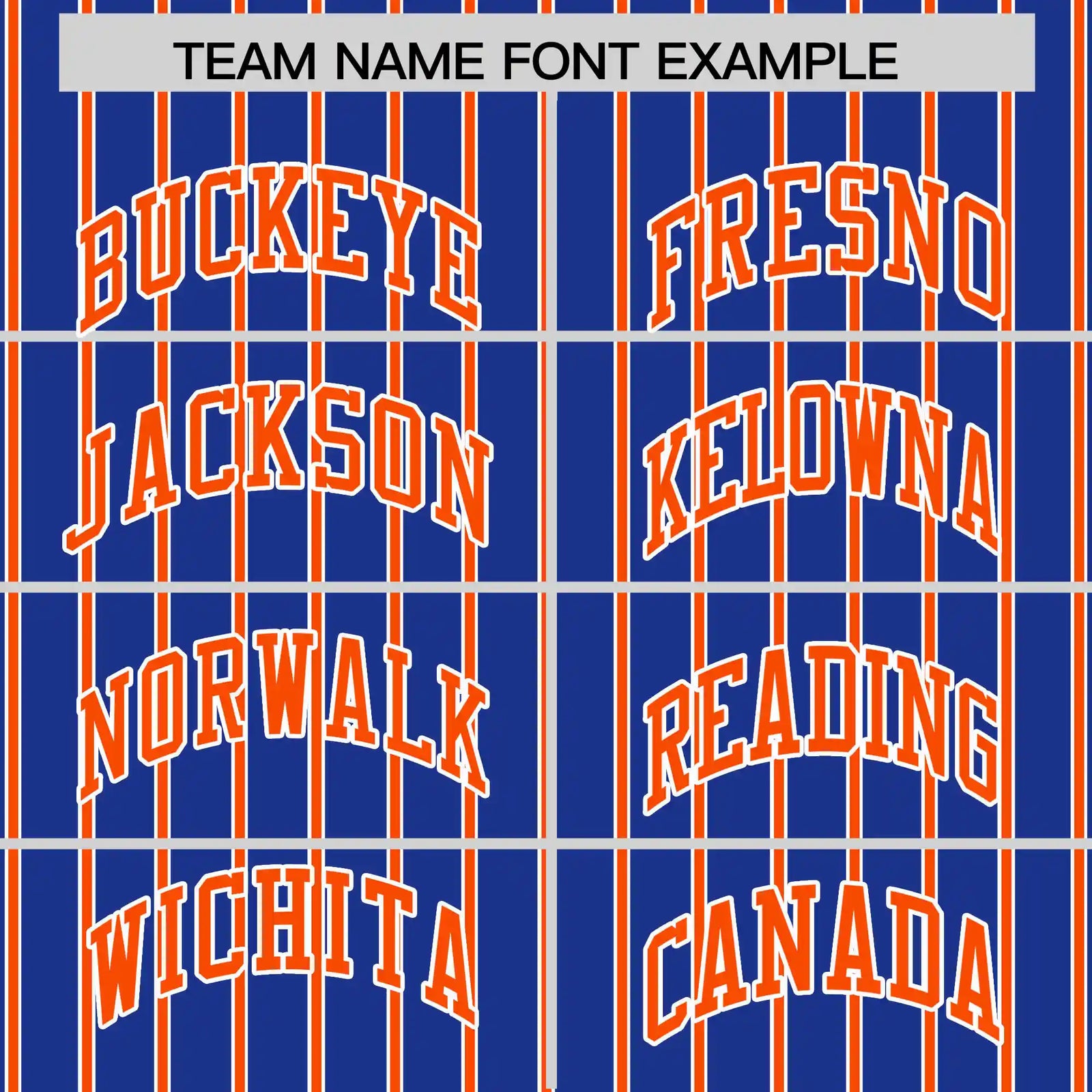Custom Royal Blue White-Orange Pinstripe Pattern Design Performance T-Shirt