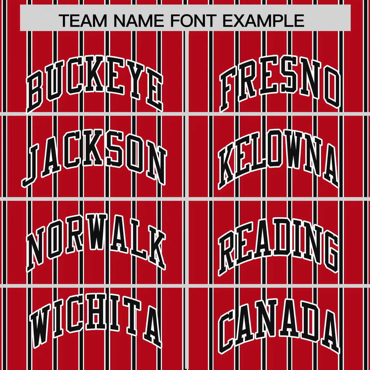 Custom Red White-Black Pinstripe Pattern Design Performance T-Shirt