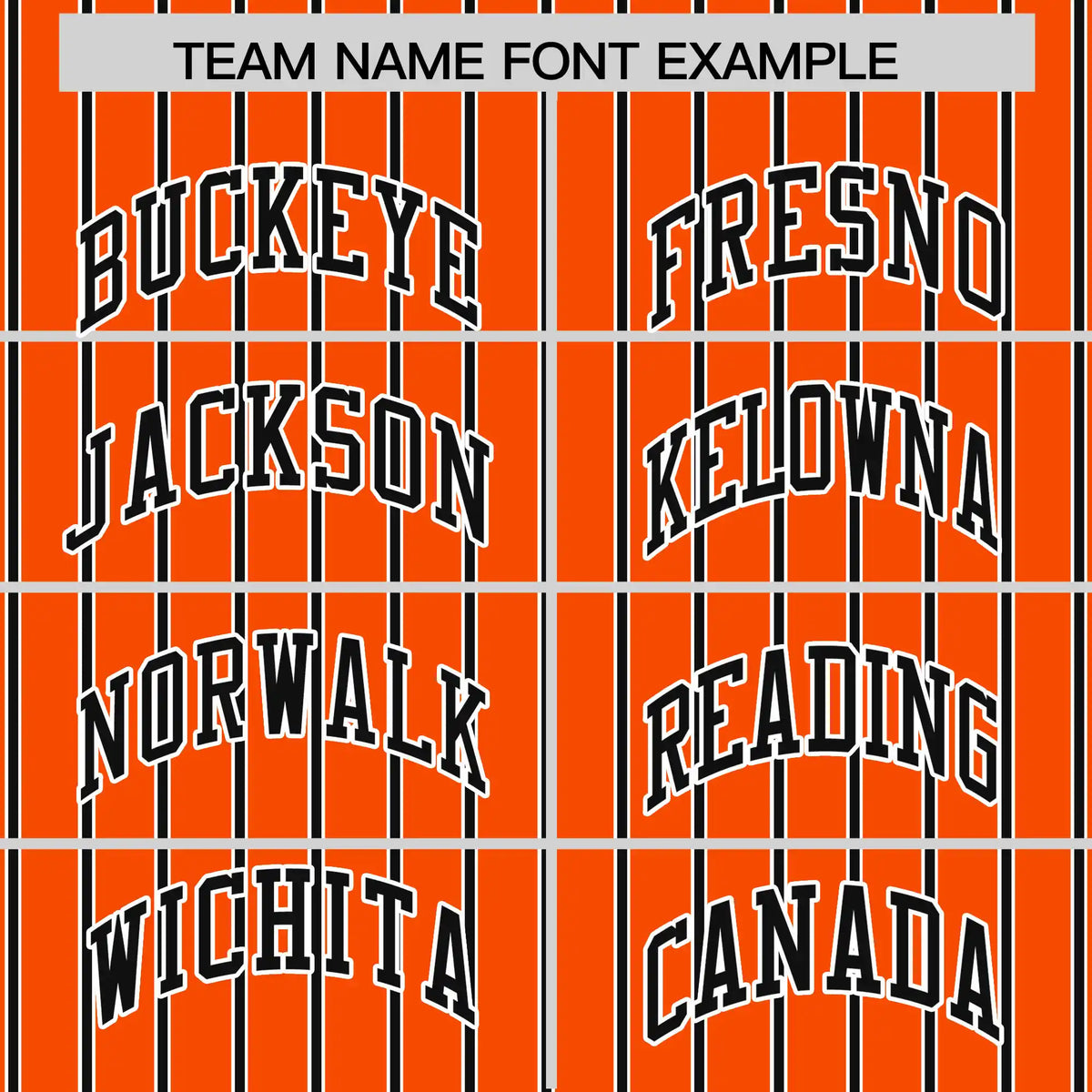 Custom Orange White-Black Pinstripe Pattern Design Performance T-Shirt