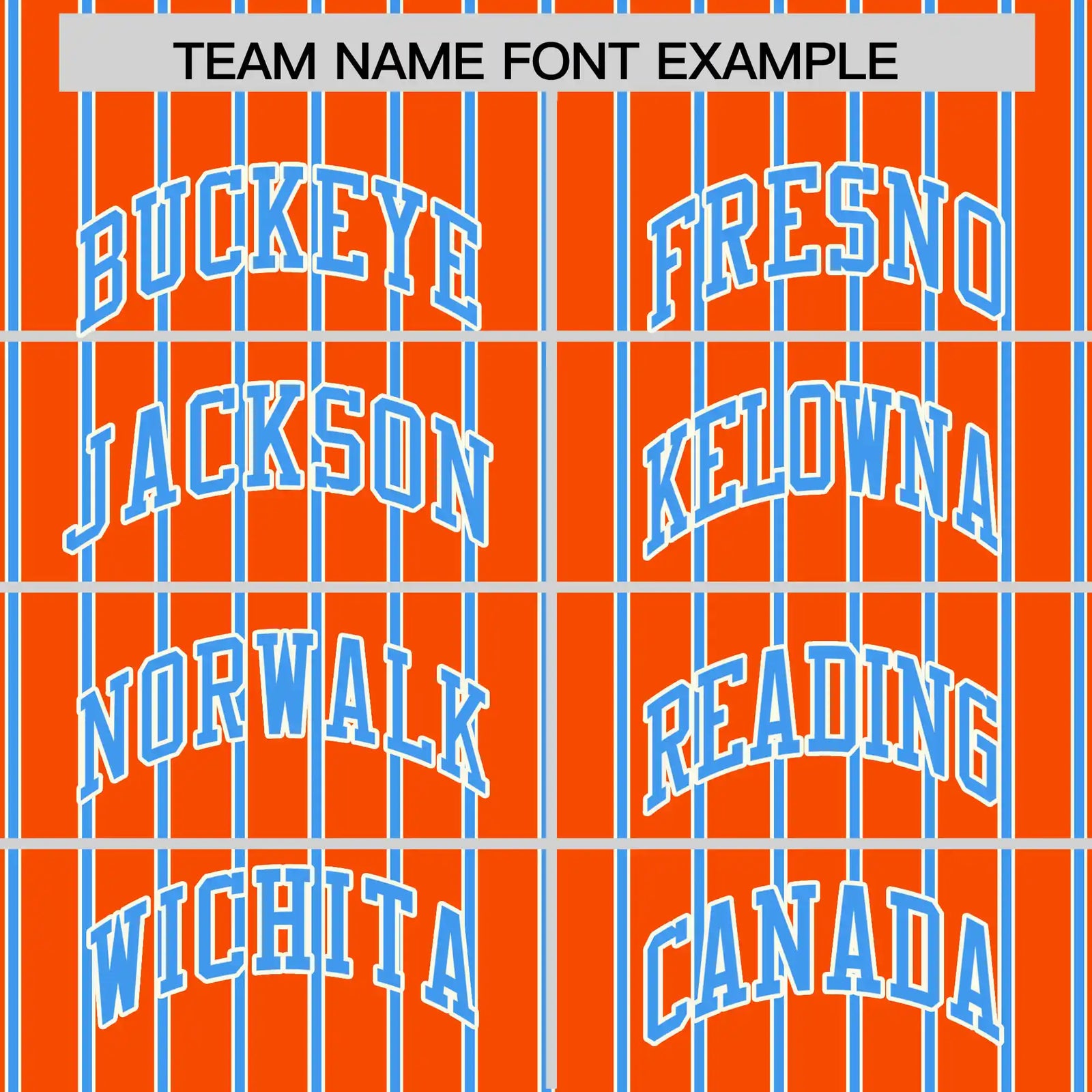 Custom Orange White-Powder Blue Pinstripe Pattern Design Performance T-Shirt