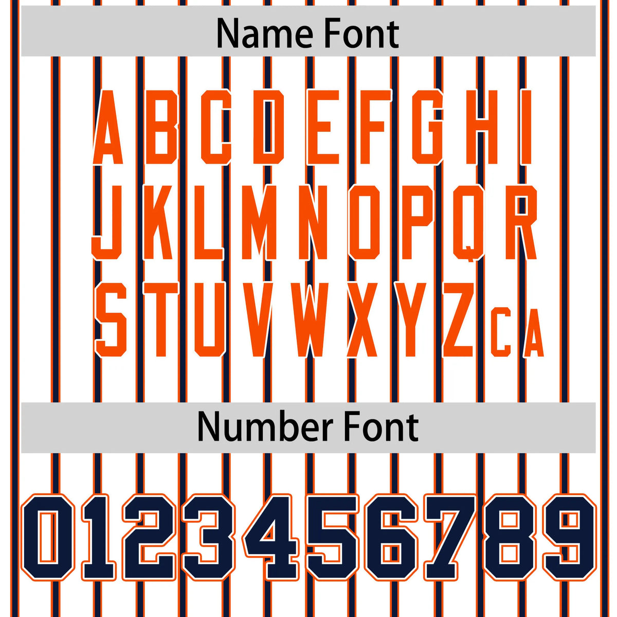 Custom White Orange-Navy Pinstripe Pattern Design Performance T-Shirt