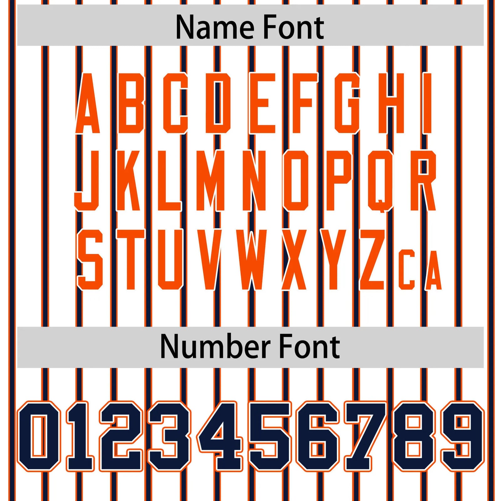 Custom White Orange-Navy Pinstripe Pattern Design Performance T-Shirt