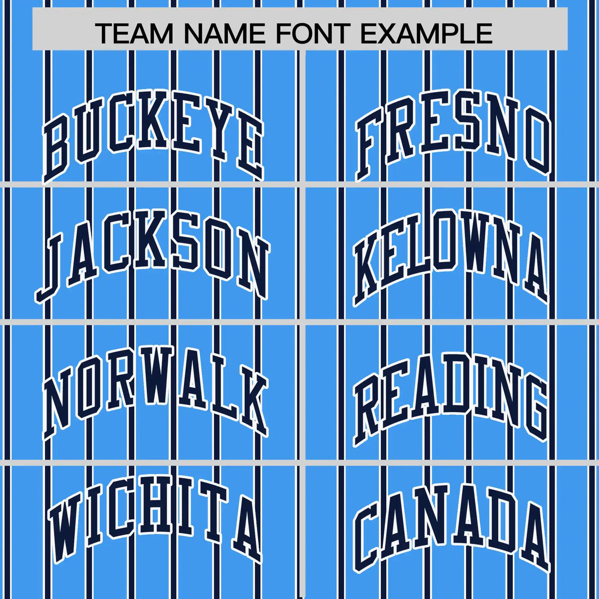 Custom Powder Blue White-Navy Pinstripe Pattern Design Performance T-Shirt