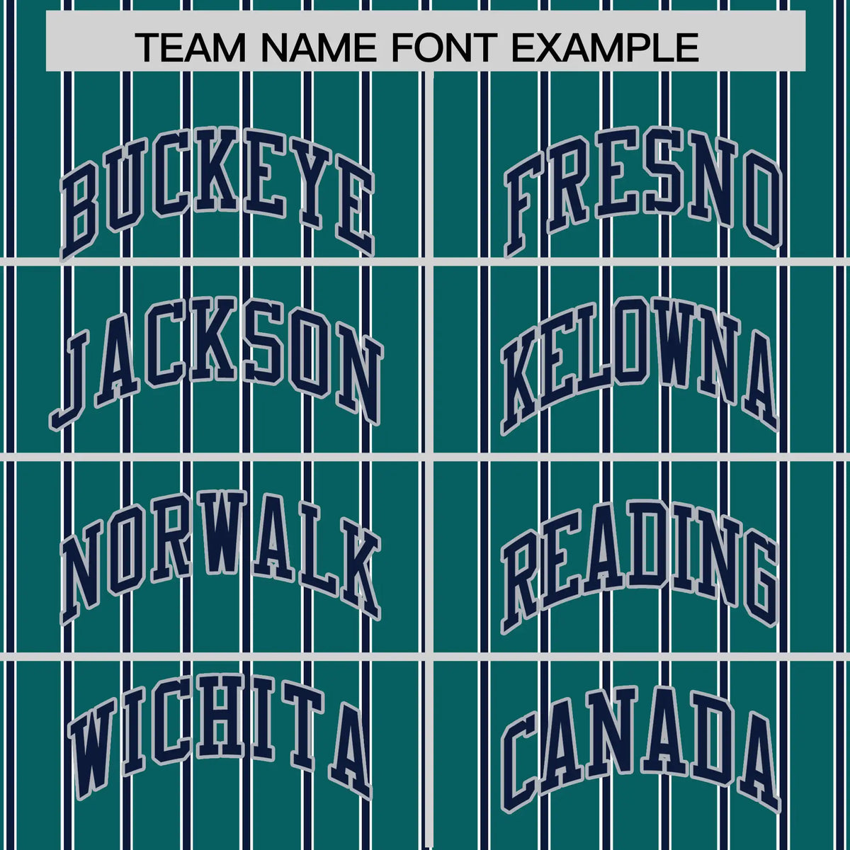 Custom Aqua White-Navy Pinstripe Pattern Design Performance T-Shirt