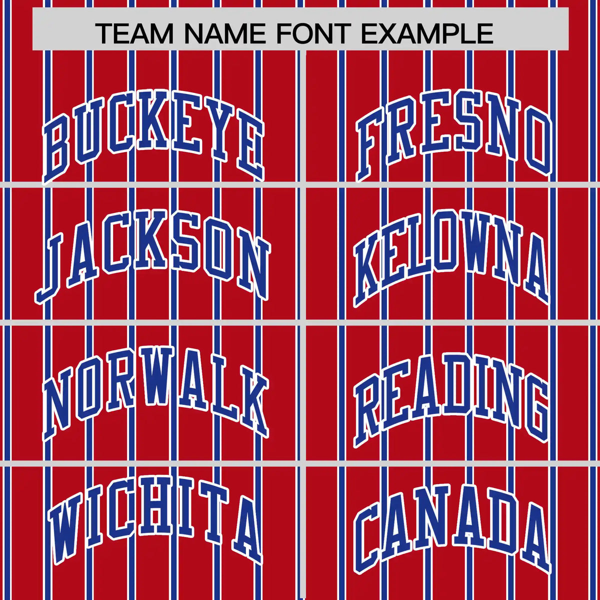 Custom Red White-Royal Blue Pinstripe Pattern Design Performance T-Shirt