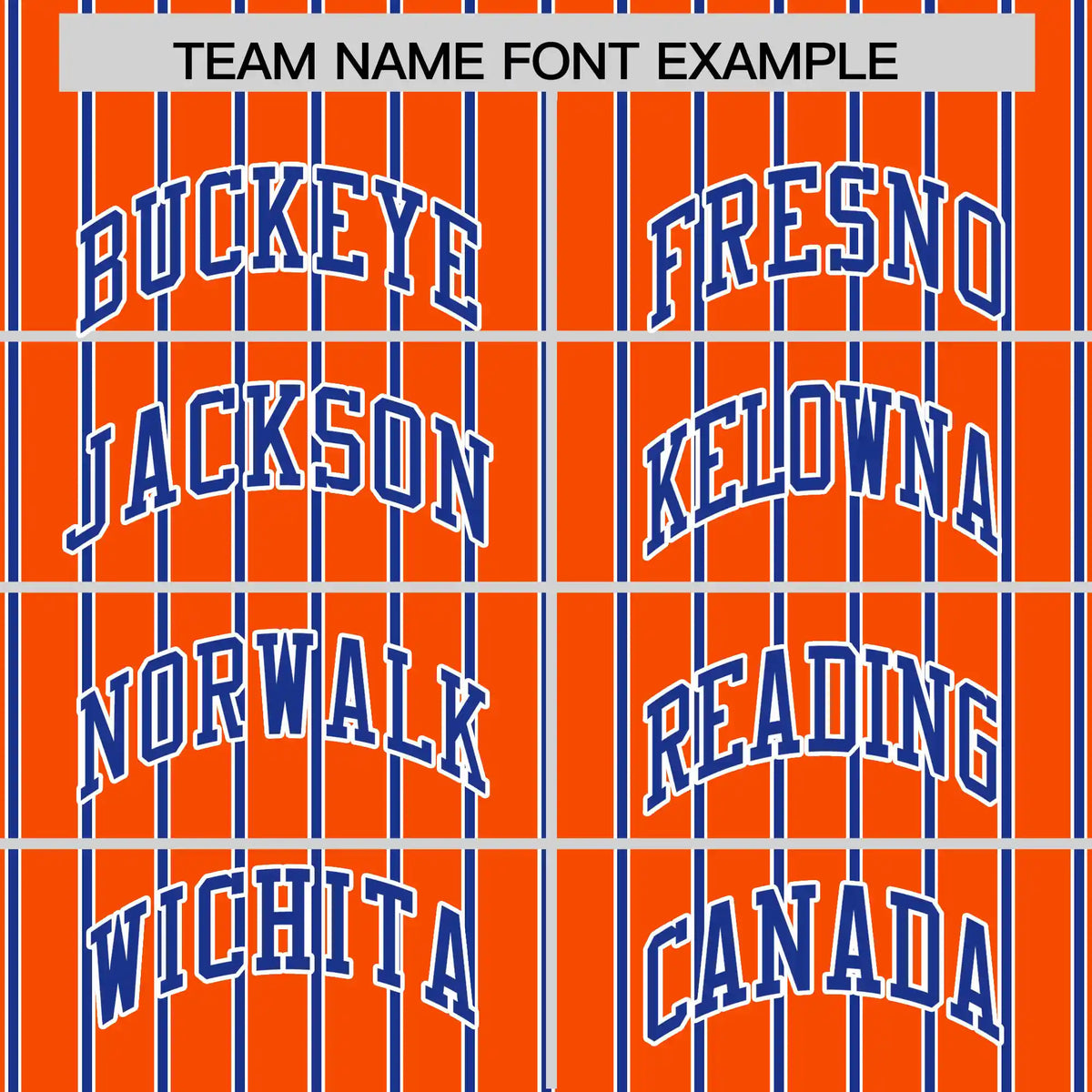 Custom Orange White-Royal Blue Pinstripe Pattern Design Performance T-Shirt